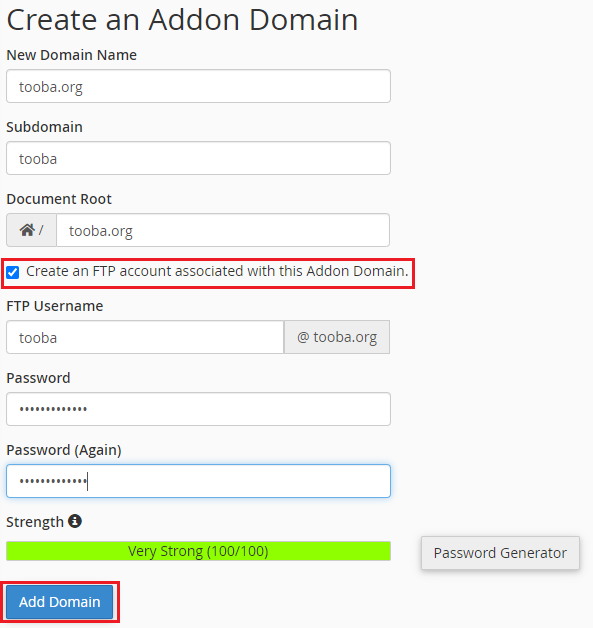 ایجاد Addon Domain سی پنل